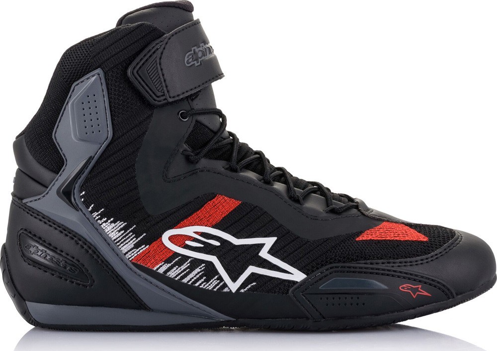 Scarpe moto Alpinestars FASTER-3 RIDEKNIT nero grigio rosso black grey red shoes