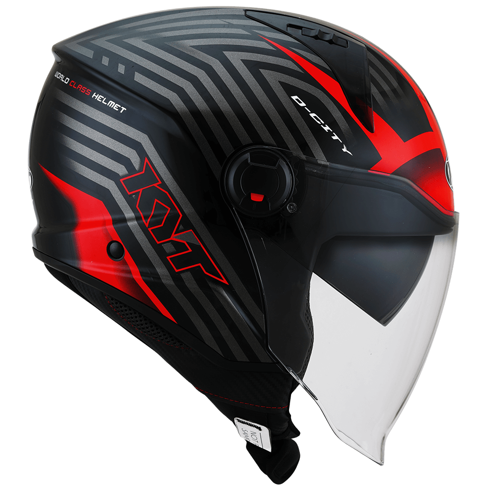 Casco jet KYT D-City Lucent rosso red helmet casque