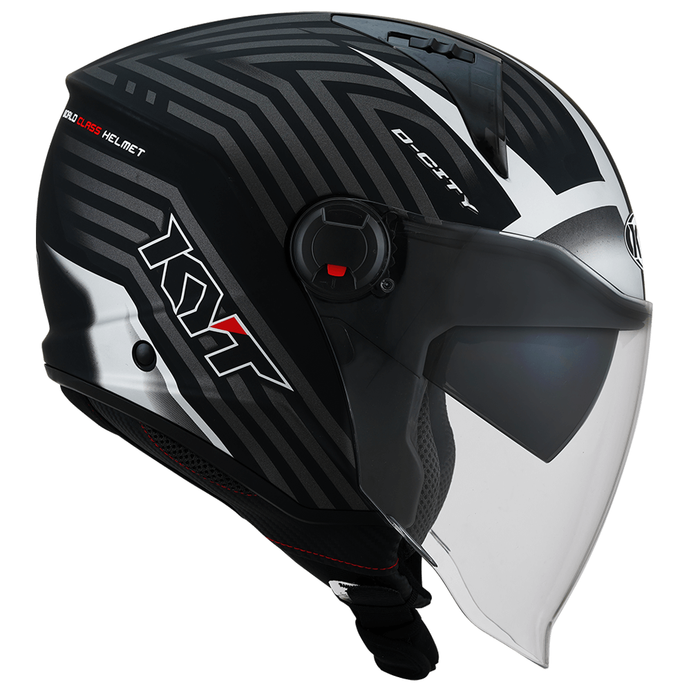 Casco jet KYT D-City Lucent nero opaco grigio mat black silver helmet casque