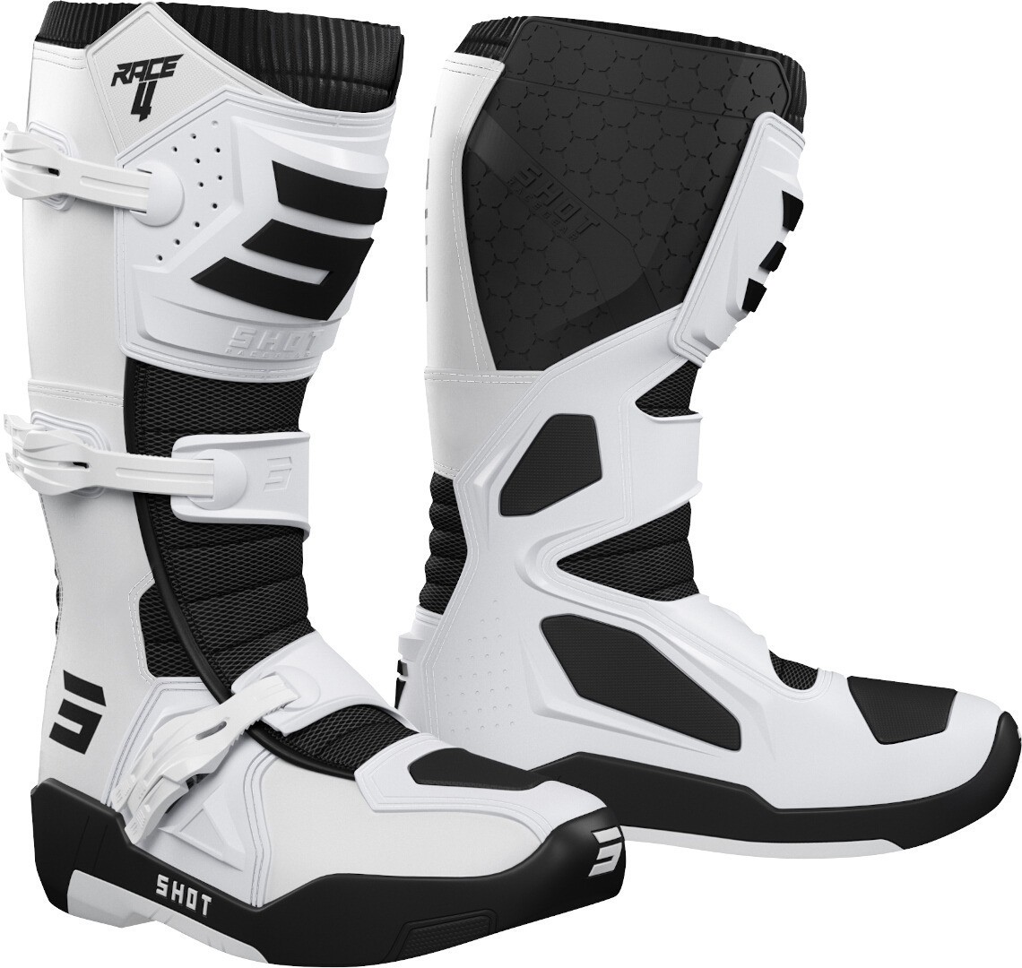 Stivali moto cross Shot Race 4 bianco white enduro motard off road boots bottes