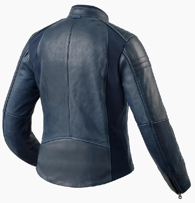 Giacca pelle donna moto Rev’it Coral blu lady woman leather jacket