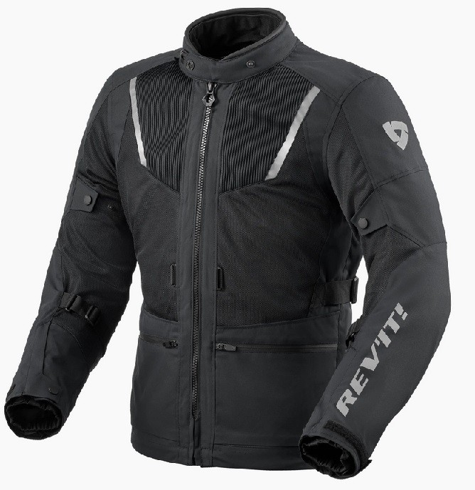 Giacca moto touring Rev'it Levante 2 nero black jacket 4 stagioni sfoderabile