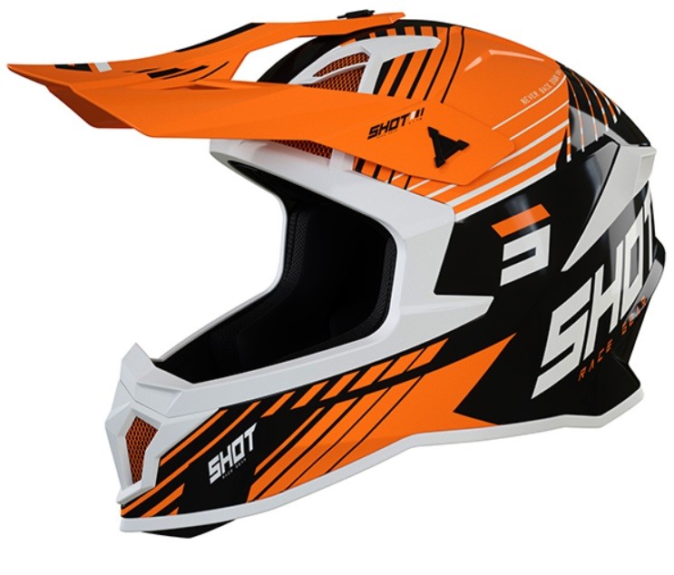 Casco cross Shot Lite Fury black orange helmet casque
