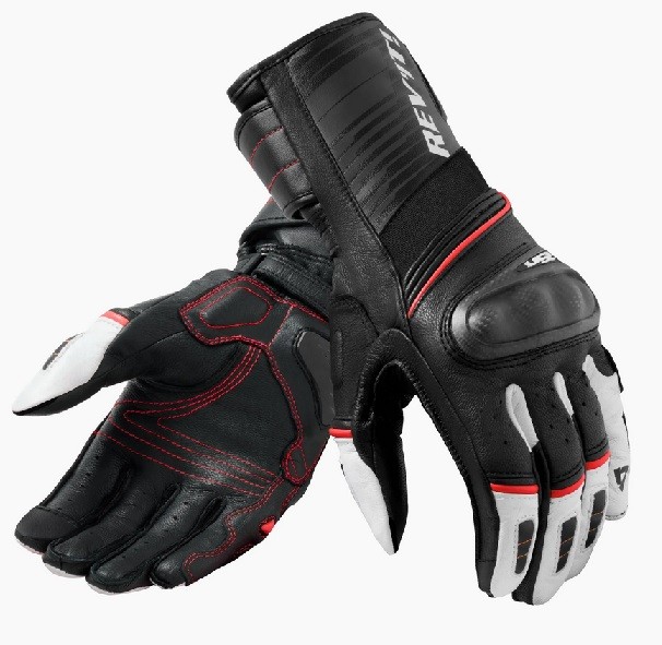 Guanti pelle sportivi Revit RSR 4 nero rosso black white red leather gloves