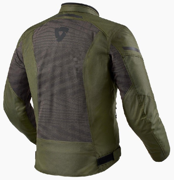 Giacca moto estiva impermeabile Rev'it Torque 2 nero verde scuro black dark green summer waterproof jacket
