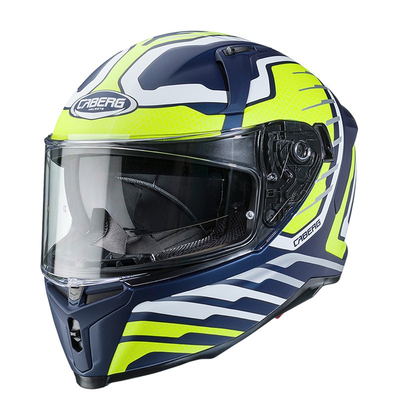 Casco integrale moto Avalon Forge blu opaco bianco giallo white yellow helmet casque