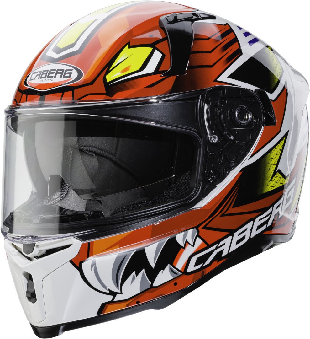 Casco integrale moto Avalon Giga bianco rosso giallo white red yellow helmet casque