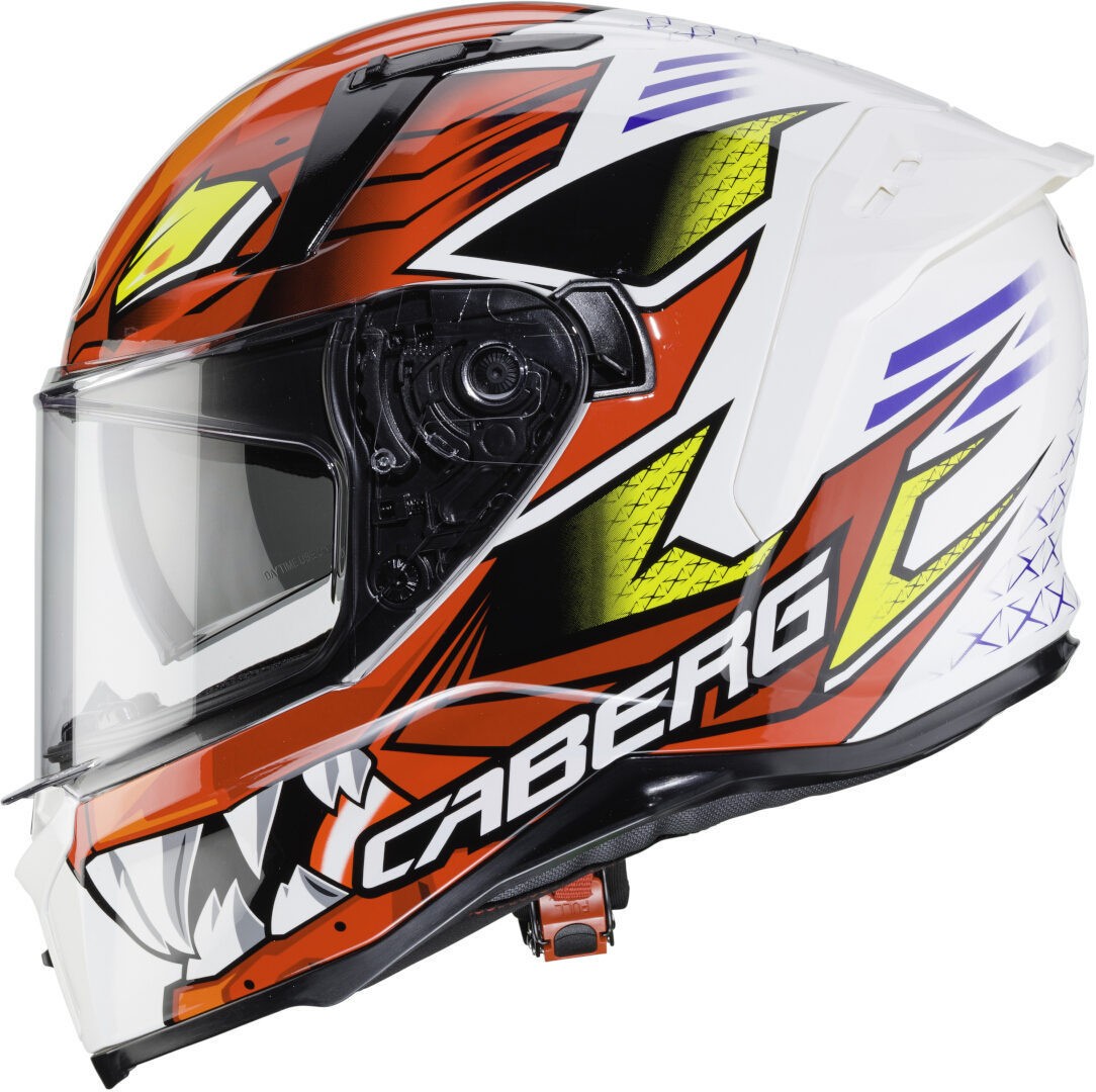 Casco integrale moto Avalon Giga bianco rosso giallo white red yellow helmet casque