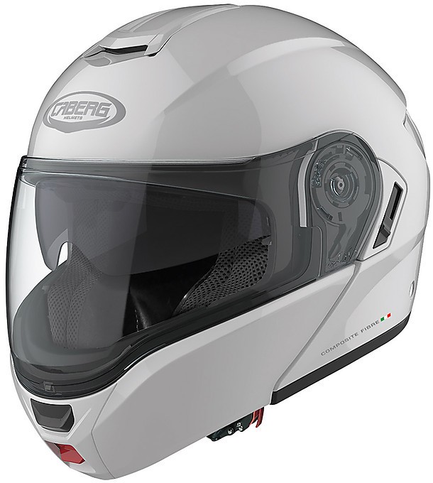 Casco moto modulare Caberg Levo bianco white flip up helmet casque