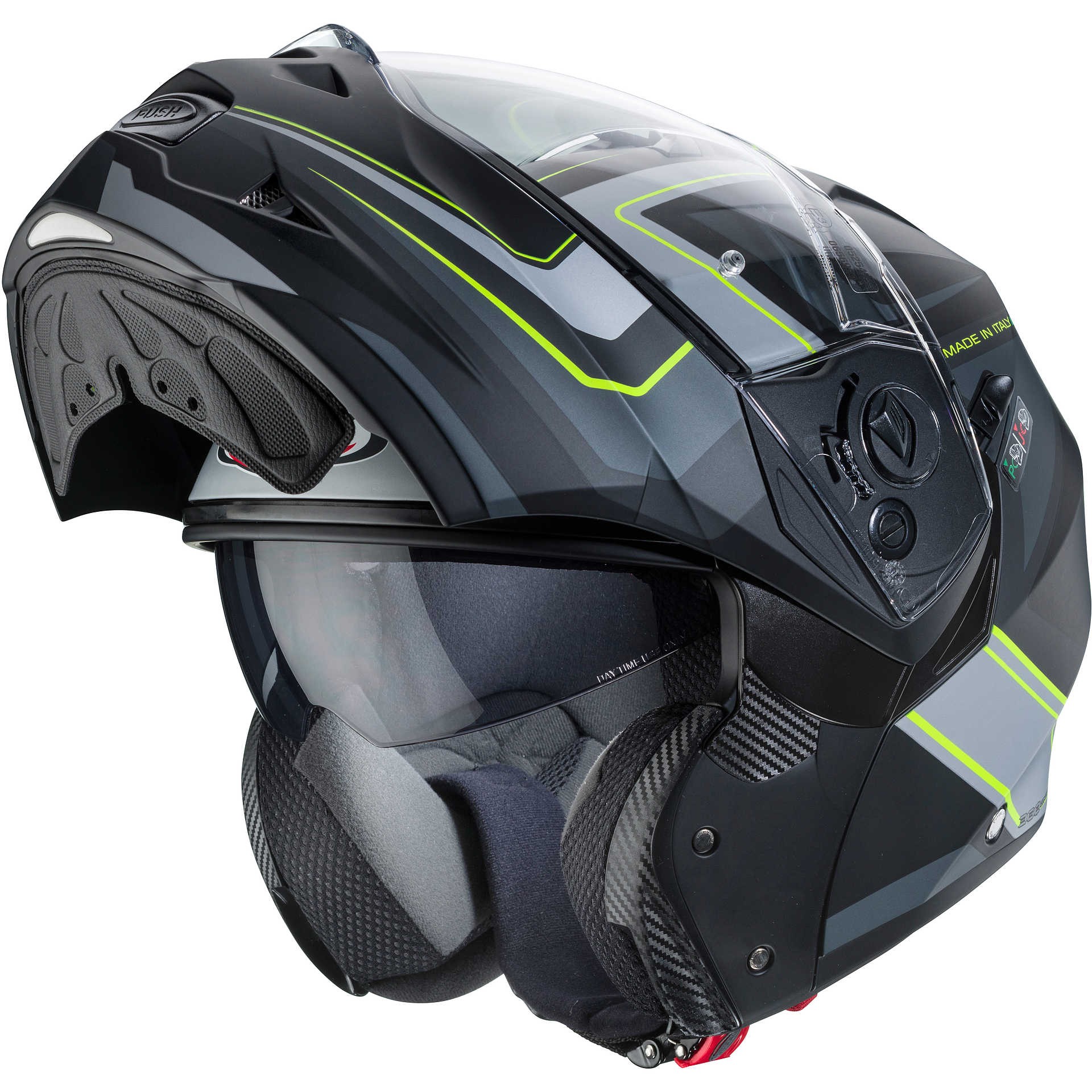 Casco modulare apribile moto Caberg Duke 2 Tour giallo yellow flip-up helmet casque
