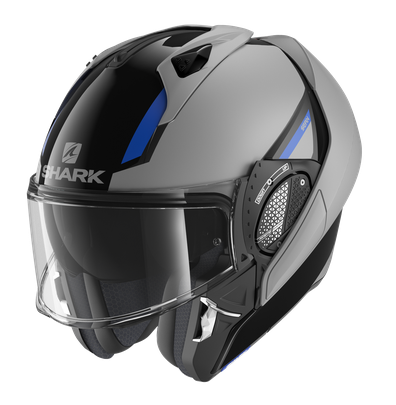Casco modulare Shark Evo GT SEAN Black Silver Blu helmet casque