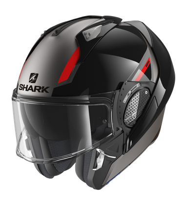 Casco modulare Shark Evo GT SEAN MAT Anthracite Black Red helmet casque