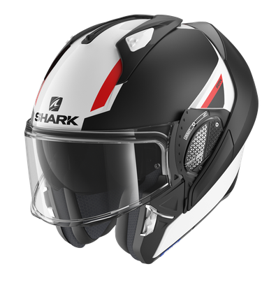 Casco modulare apribile reversibile moto Shark Evo GT SEAN white Black Red helmet casque