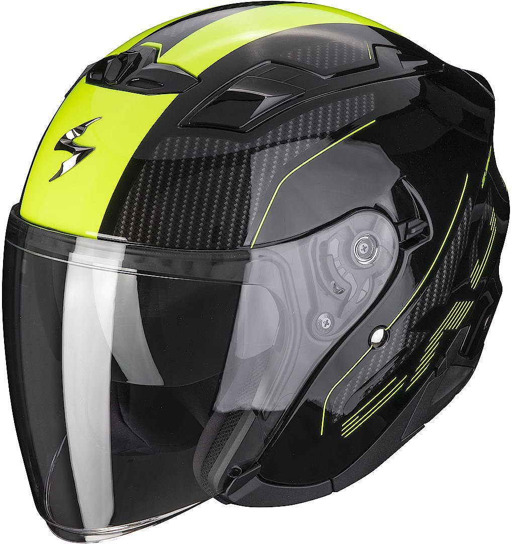 Casco jet Scorpion Exo 230 Condor nero giallo black yellow helmet casque