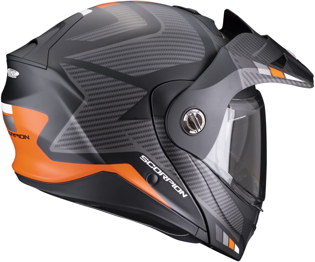 Casco modulare apribile enduro touring adventure moto Scorpion ADX-2 Camino arancione orange Helmet casque