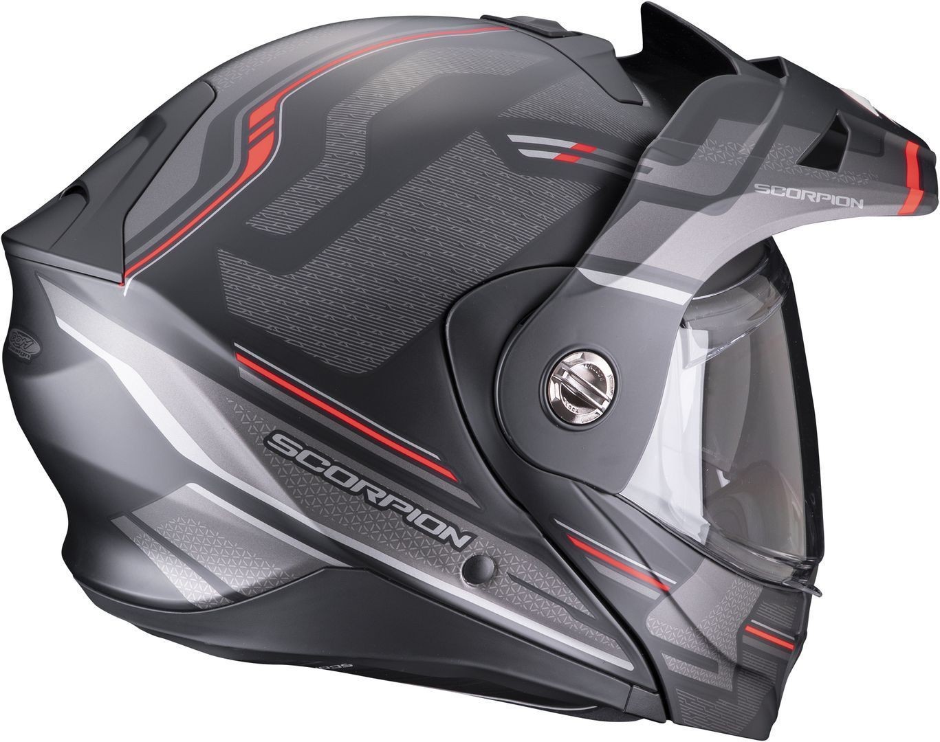 Casco modulare apribile enduro touring adventure moto Scorpion ADX-2 Carrera nero opaco rosso black mat red Helmet casque