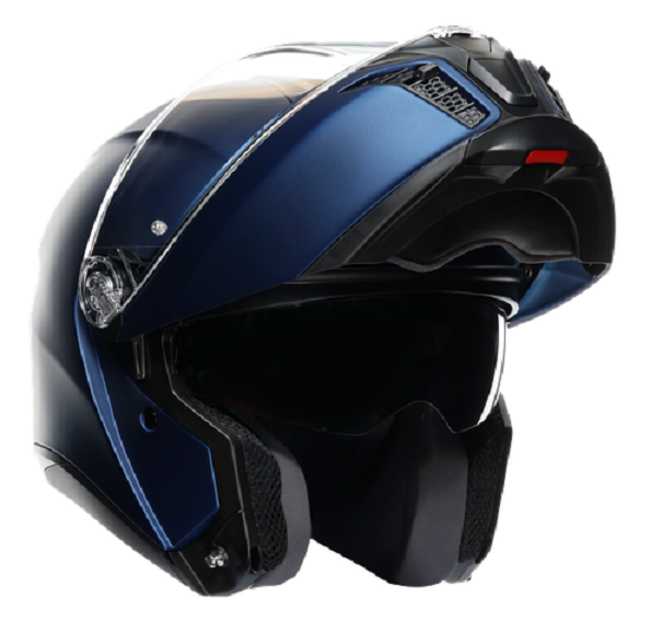 Casco modulare fibra moto Agv TourModular gallassia blu opaco matt flip up helmet casque