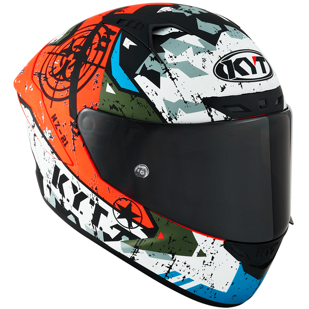 Casco fibra integrale moto KYT NZ RACE Blazing RED helmet casque