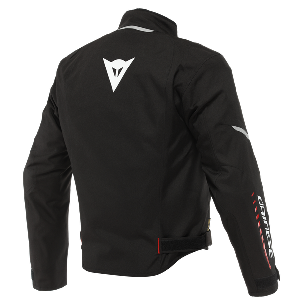 Giacca moto sportiva impermeabile Dainese Veloce dry black white lava red waterproof jacket