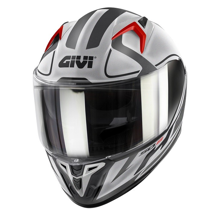 Casco integrale moto Givi 50-8 Racer MATT BLACK TITANIUM SILVER Helmet casque