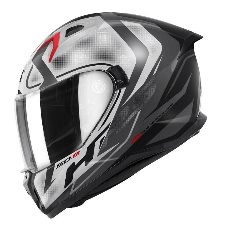 Casco integrale moto Givi 50-8 Racer MATT BLACK TITANIUM SILVER Helmet casque