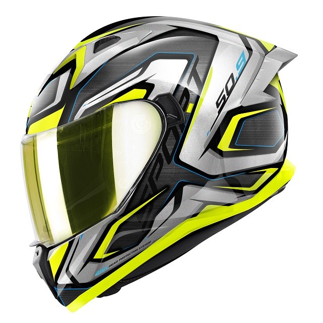 Casco integrale Givi 50.9 ATOMIC BLACK SILVER BLUE YELLOW helmet casque