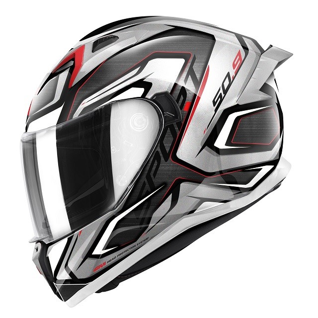 Casco integrale Givi 50.9 ATOMIC BLACK SILVER WHITE RED helmet casque