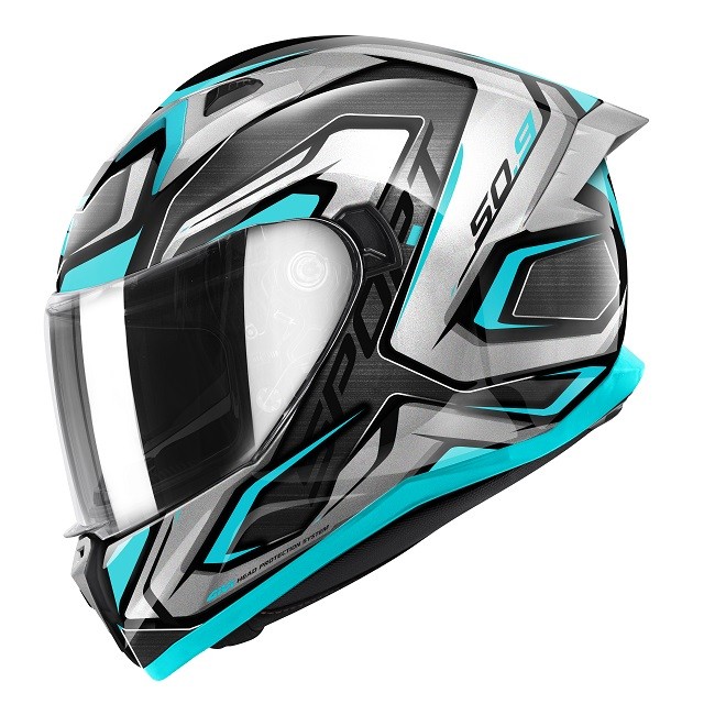Casco integrale Givi 50.9 ATOMIC TITANIUM SILVER LIGHTBLUE helmet casque