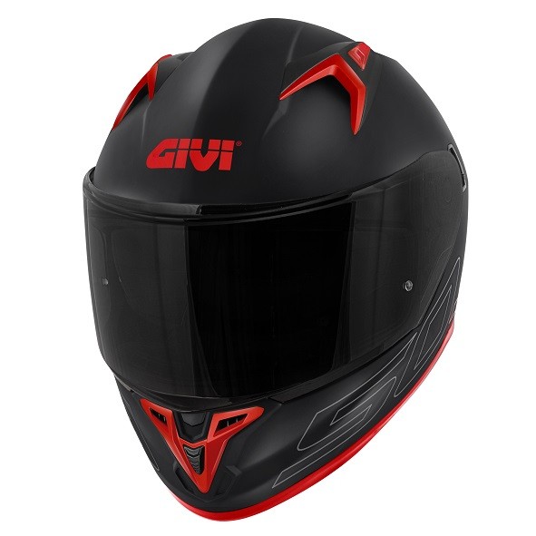 Casco integrale moto Givi 50.9 MATT BLACK SILVER RED Helmet casque
