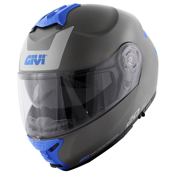 Casco modulare Givi X20 EVO TITANIUM SILVER BLU MATT helmet