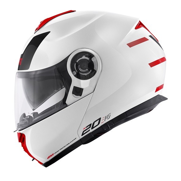 Casco modulare apribile doppia omolazione Givi HX20 Expedition EVO WHITE BLACK RED flip up helmet casque