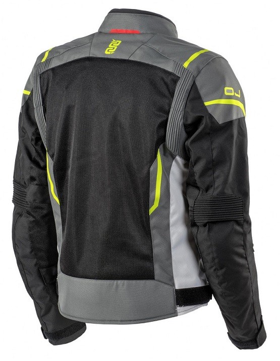 Giacca uomo moto Oj Stream man black grey yellow jacket