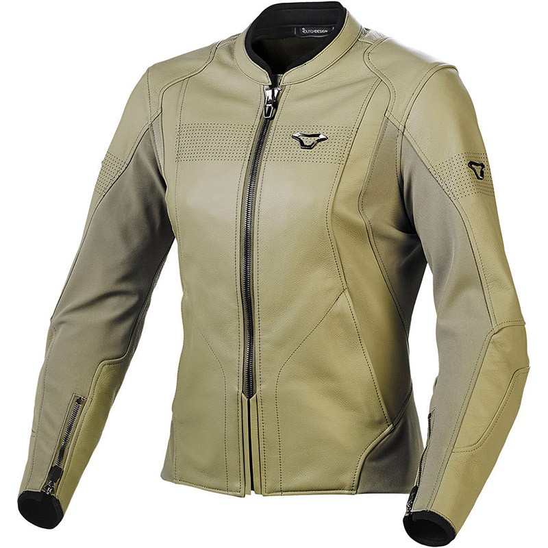 Giacca pelle donna moto Macna Tequilla olive lady woman leather jacket