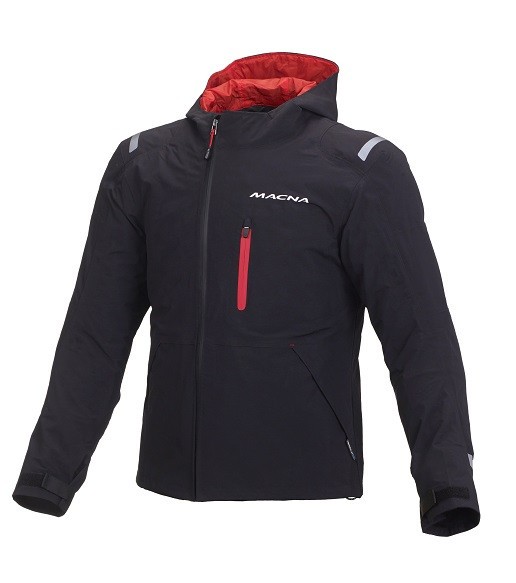 Giacca moto sport touring Macna Refugee nero rosso black red jacket