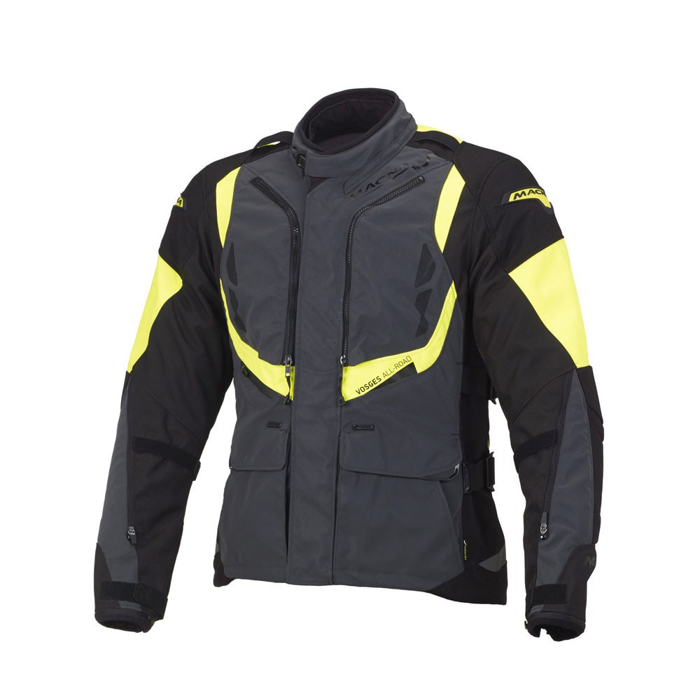 Giacca moto sport touring Macna Vosges nero black nighteye triplo strato jacket