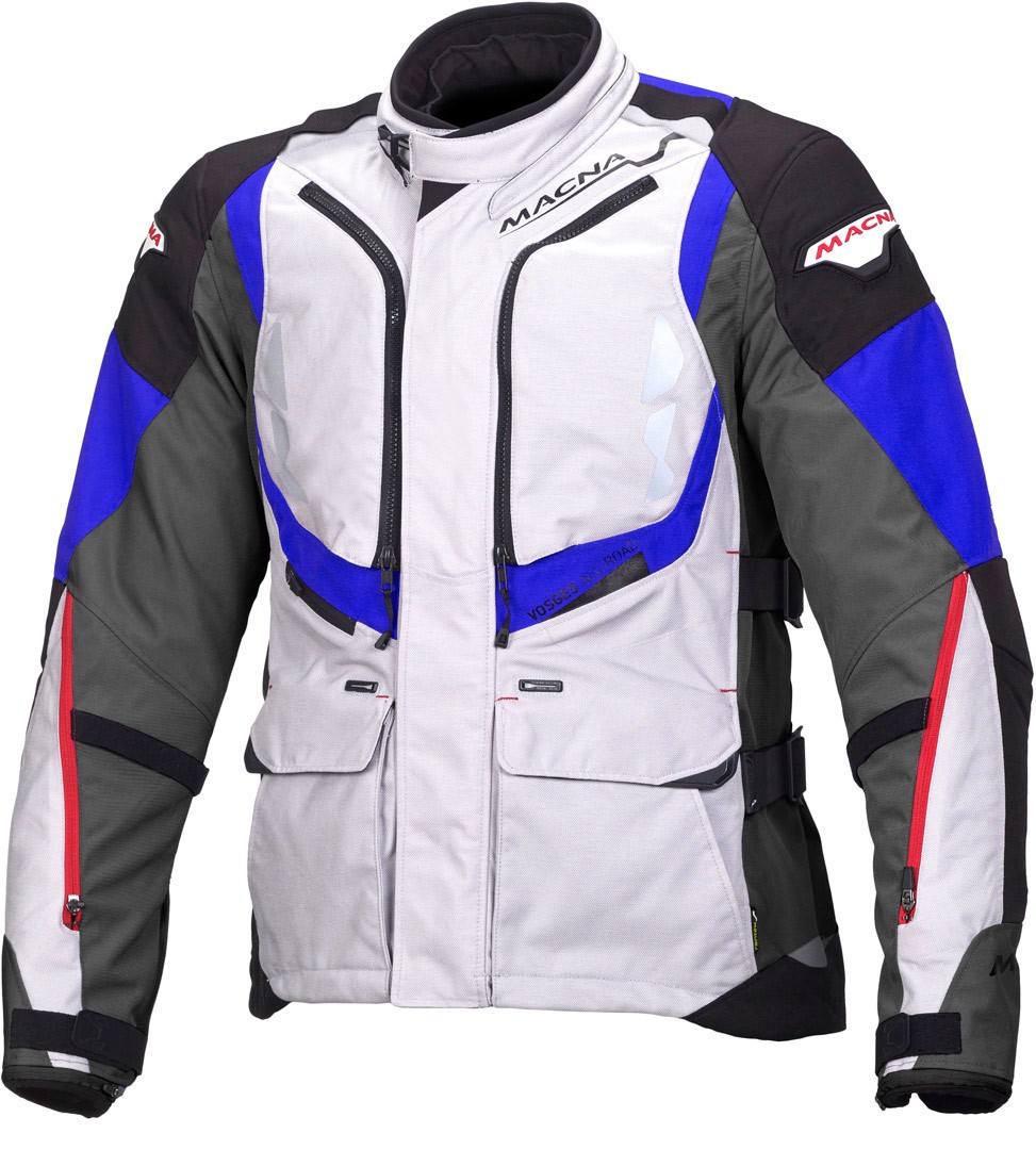 Giacca moto sport touring Macna Vosges nero grigio blu black grey blu triplo strato jacket