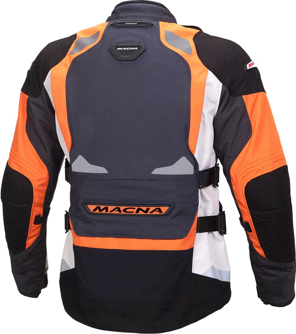 Giacca moto sport touring Macna Vosges nero grigio arancione black grey orange triplo strato jacket