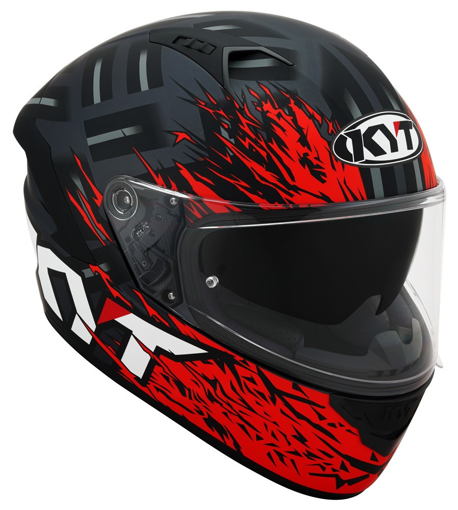 Casco integrale moto KYT NF-R Flaming rosso red Helmet casque