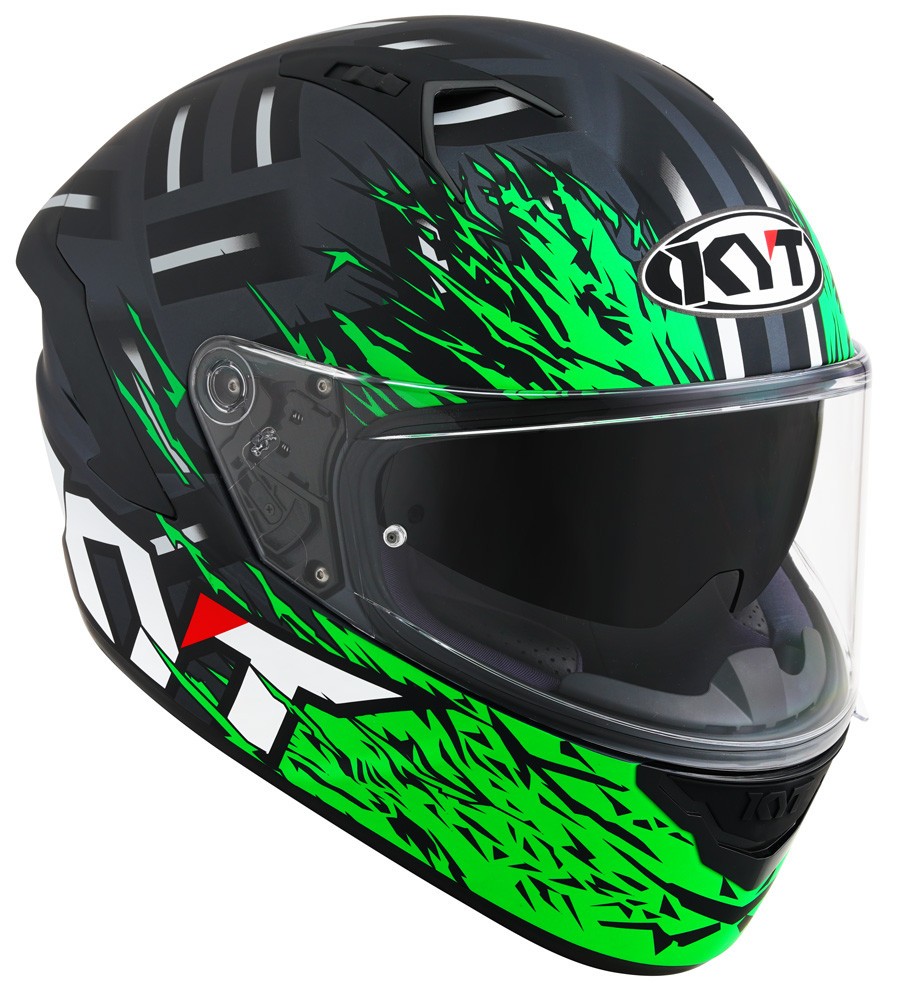 Casco integrale moto KYT NF-R Flaming verde green Helmet casque