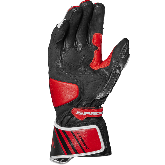 Guanti pelle sportivi Spidi Carbon 7 rosso white red racing leather gloves
