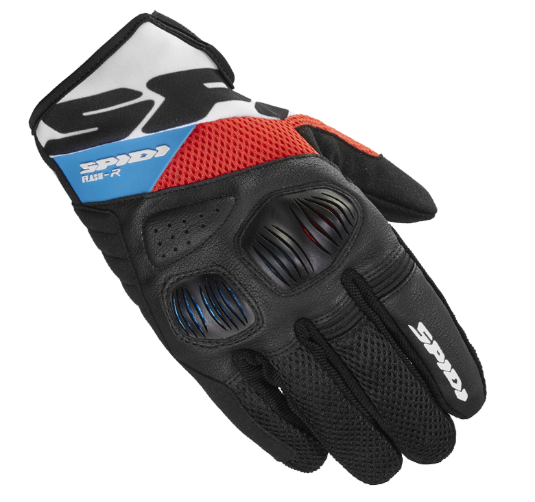 Guanti Spidi Flash-R Evo red light blu gloves