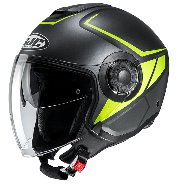Casco jet Hjc i40 Camet Mc4sf black yellow Helmet casque