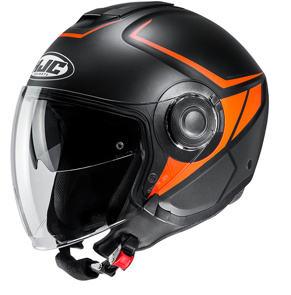 Casco jet Hjc i40 Camet Mc4sf black orange Helmet casque