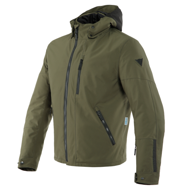 Dainese Mayfair D-dry BLACK GRAPE-LEAF Giacca uomo verde militare moto city urban touring adventure nero jacket