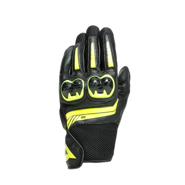 Guanti pelle moto Dainese Mig 3 nero giallo black yellow gloves