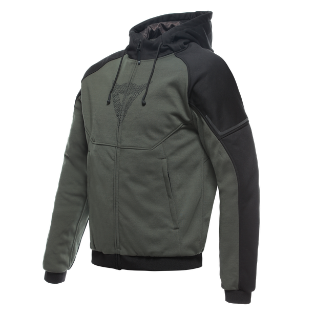 Felpa tecnica Dainese DAEMON-X SAFETY HOODIE FULL ZIP Green black