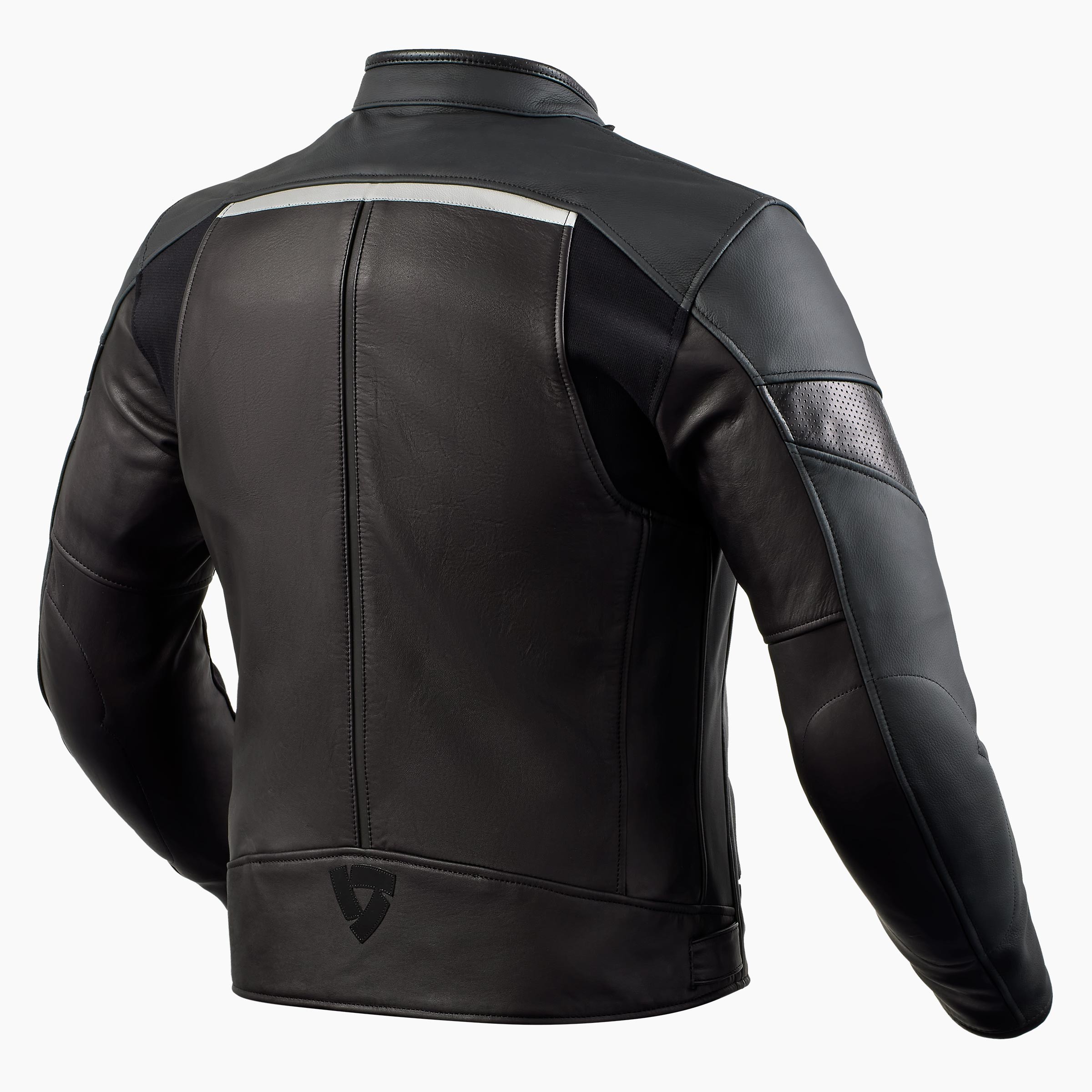 Giacca pelle moto Rev’it Mile nero rosso black red leather jacket