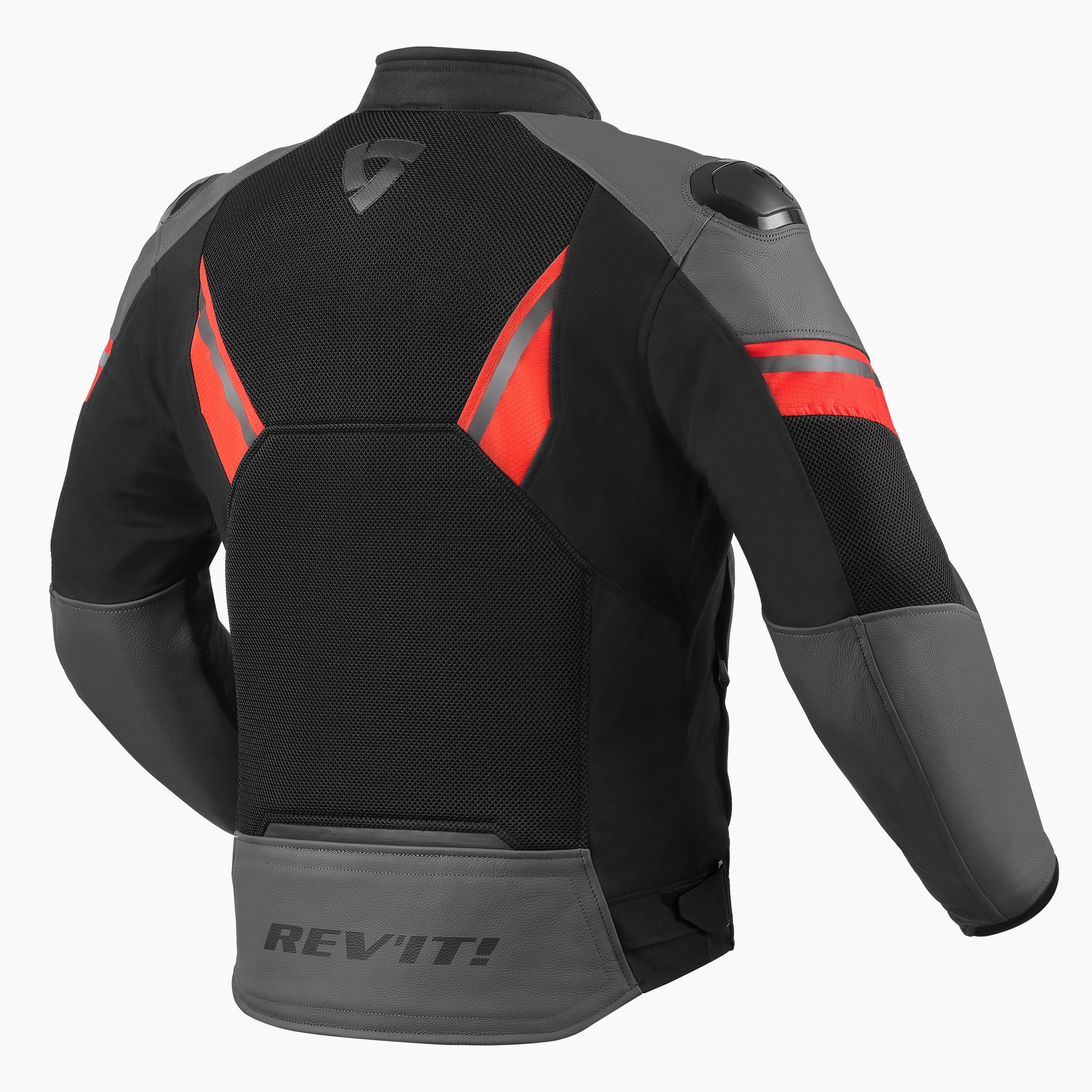 Giacca pelle estiva moto Rev'it Mantis 2 H2o Nero rosso black red summer jacket