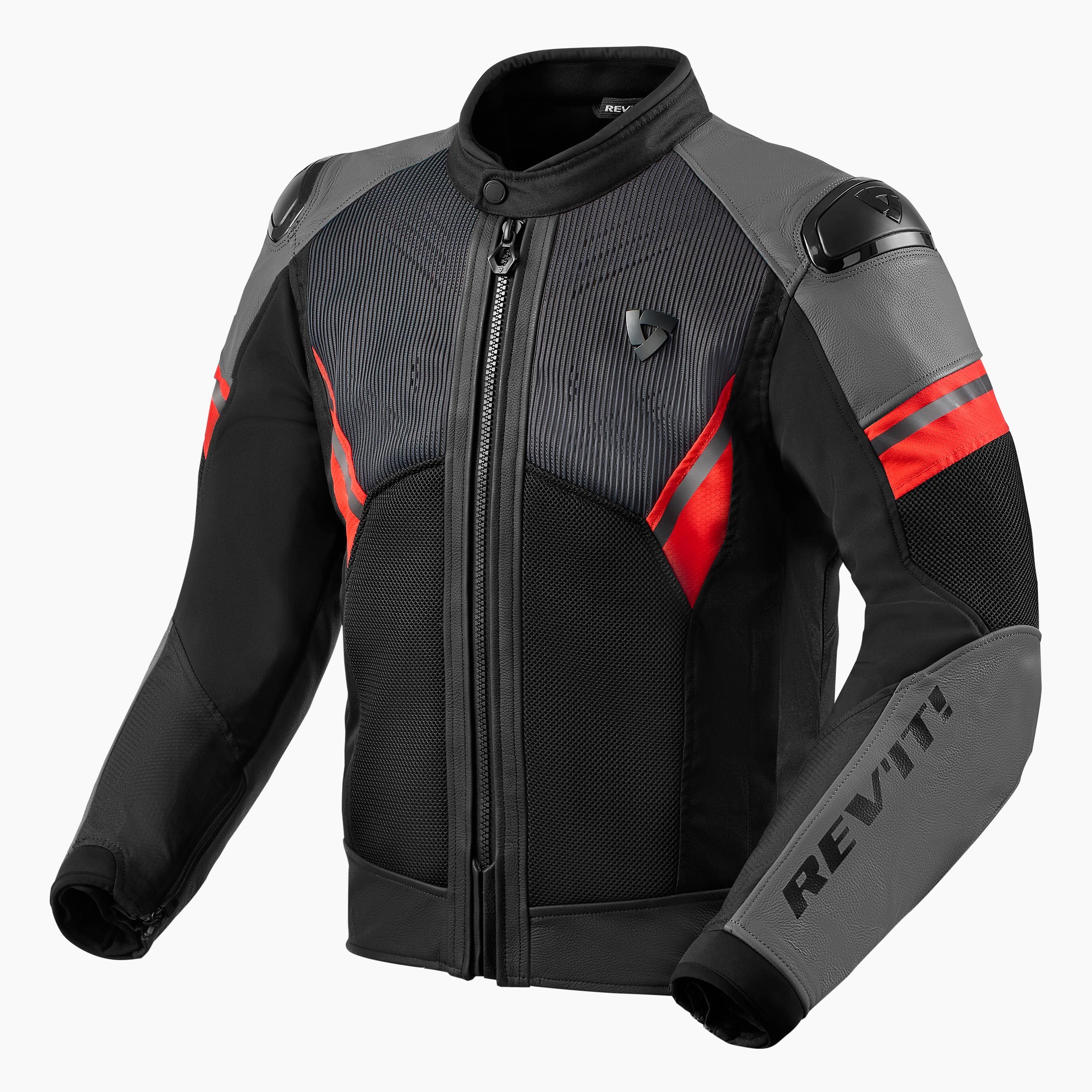 Giacca pelle Revit Mantis 2 h2o Black red jacket