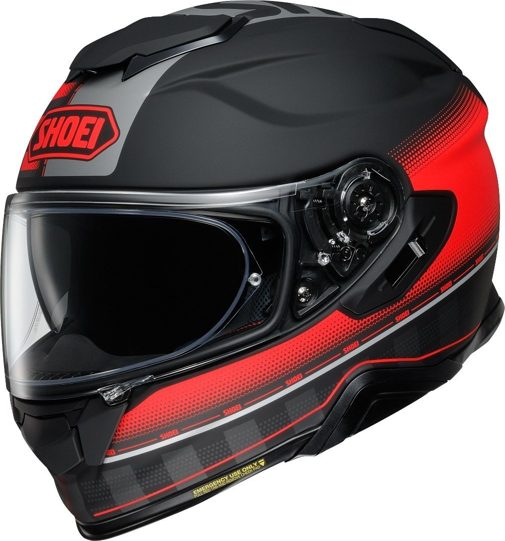 Casco integrale fibra moto SHOEI GT-AIR 2 Tesseract TC-1 nero rosso black red helmet casque